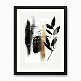 Black And Gold Abstract Painting 3 Art Print