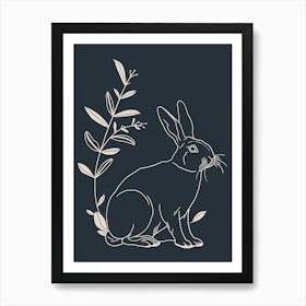 Cinnamon Rabbit Minimalist Illustration 1 Art Print