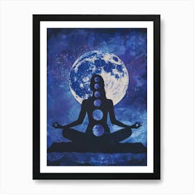 Yoga In The Moonlight Art Print