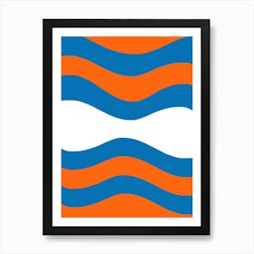 Orange And Blue Waves 2 Art Print