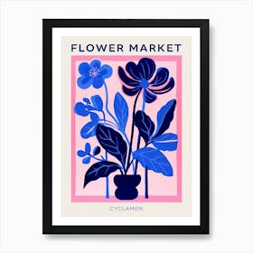 Blue Flower Market Poster Cyclamen 3 Art Print