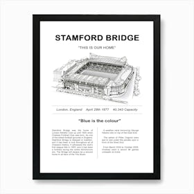 Chelsea Stamford Bridge Football Stadium Art Print