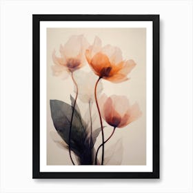 Parchment Flowers No 7 Art Print