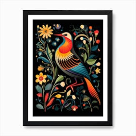 Folk Bird Illustration Mockingbird 2 Art Print