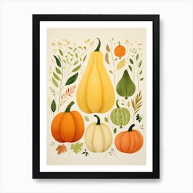 Cute Pumpkin Illustration 4 Art Print