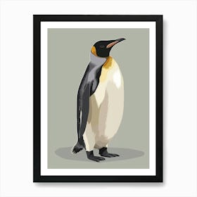 Emperor Penguin Cuverville Island Minimalist Illustration 3 Art Print