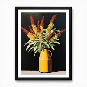 Bouquet Of Goldenrod Flowers, Autumn Fall Florals Painting 3 Art Print