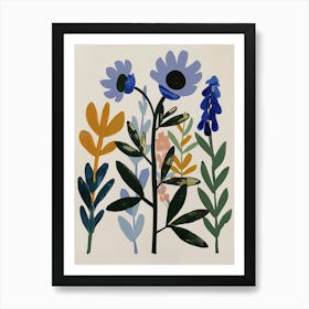 Painted Florals Lavender 3 Art Print