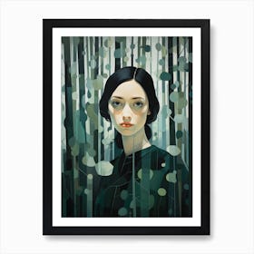 Woman and Trees in Winter 3 Art Print