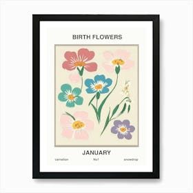 Birth Flowers January Art Print