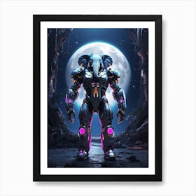 Elephant In Cyborg Body #3 Art Print