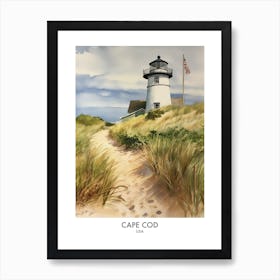 Cape Cod 1 Watercolour Travel Poster Art Print