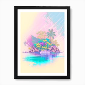 Virgin Islands Watercolour Pastel Tropical Destination Art Print