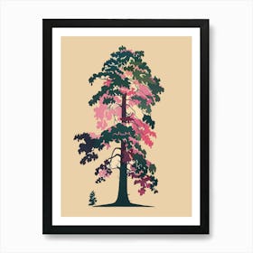 Balsam Tree Colourful Illustration 2 Art Print