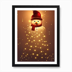 Christmas Snowman Art Print