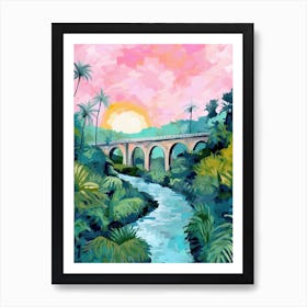 Nine Arch Bridge Sri Lanka Train Travel Housewarming Painting Art Print