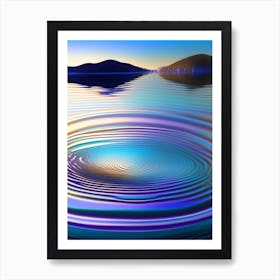 Water Ripples, Lake, Waterscape Holographic 1 Art Print