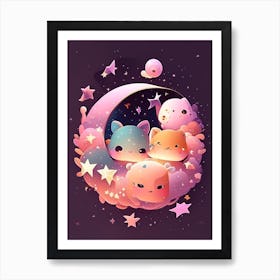 Star Formation Kawaii Kids Space Art Print