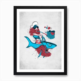 Shark Sailor 1 Art Print