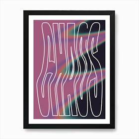 Chaos Dark Purple Violet Gradient Graphic Art Affiche