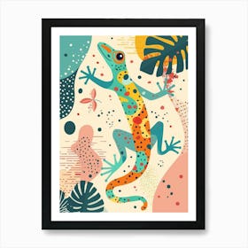 Lizard Modern Gecko Illustration 5 Art Print