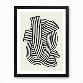 Striped Abstract In Black Art Print