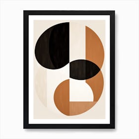 Abstract Secrets; Beige Mid Century Enigma Art Print