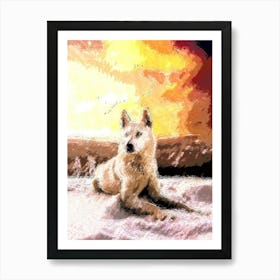 Wolf In The Snow Art Print