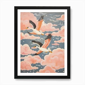 Vintage Japanese Inspired Bird Print Duck 5 Art Print