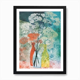 Queen Annes Lace Flower Illustration 3 Art Print