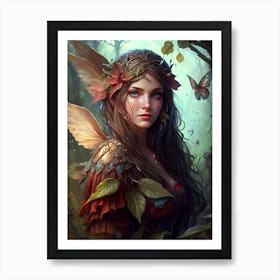 A charming fairy in the forest. 5 Art Print