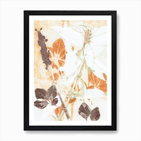 Brown Terracotta Botanical Leaves Art Print