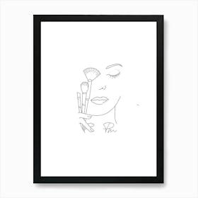 Makeup Brushes Art Print