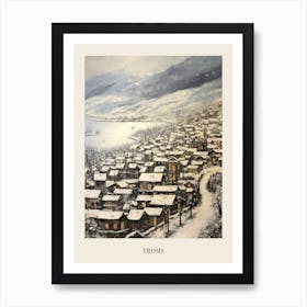 Vintage Winter Painting Poster Troms Norway 2 Art Print