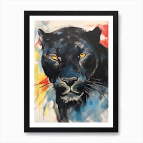 Black Leopard Art Print