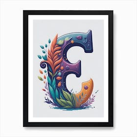 Colorful Letter E Illustration 70 Art Print