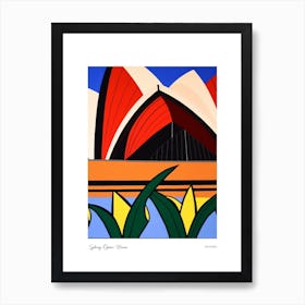 Sydney Opera House Australia Matisse Style 4 Watercolour Travel Poster Art Print