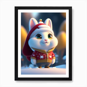 Christmas Bunny Art Print