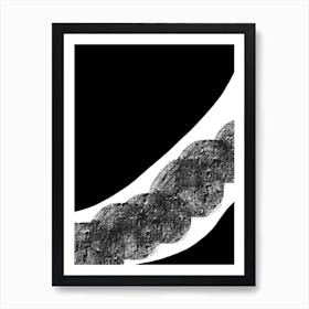 Black And White Brush Stroke Art Print