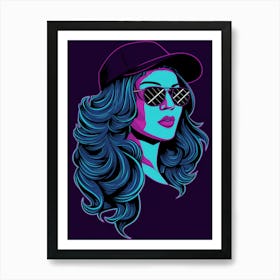 Sexy Girl In Sunglasses 1 Art Print