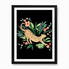 Cheetah 1 Black Art Print