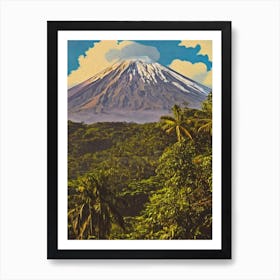Arenal Volcano National Park Costa Rica Vintage Poster Art Print