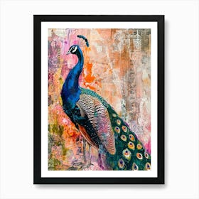 Kitsch Peacock Collage 6 Art Print