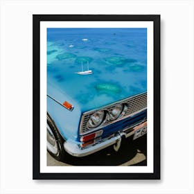 Classic Car Caribbean Sea Art Print