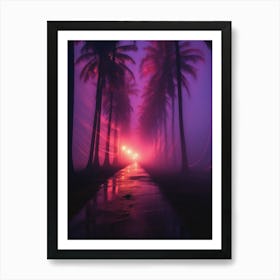 Synthwave Palm Trees Art Print