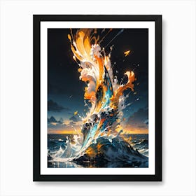 Wave Of Fire Art Print