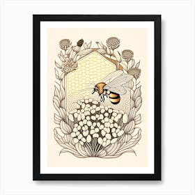 Beehive With Flowers 10  Vintage Art Print