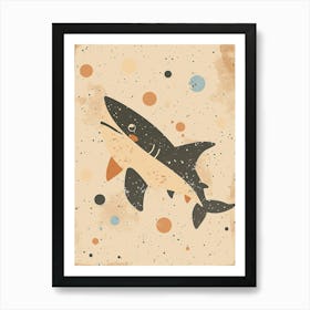 Shark & Spots Muted Pastel Art Print