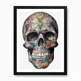 Colored skull Art Print