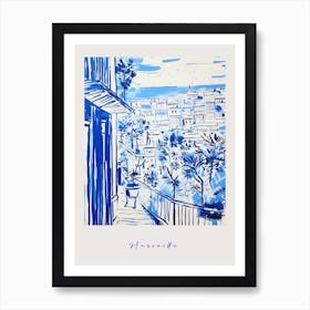 Marseille France 4 Mediterranean Blue Drawing Poster Art Print